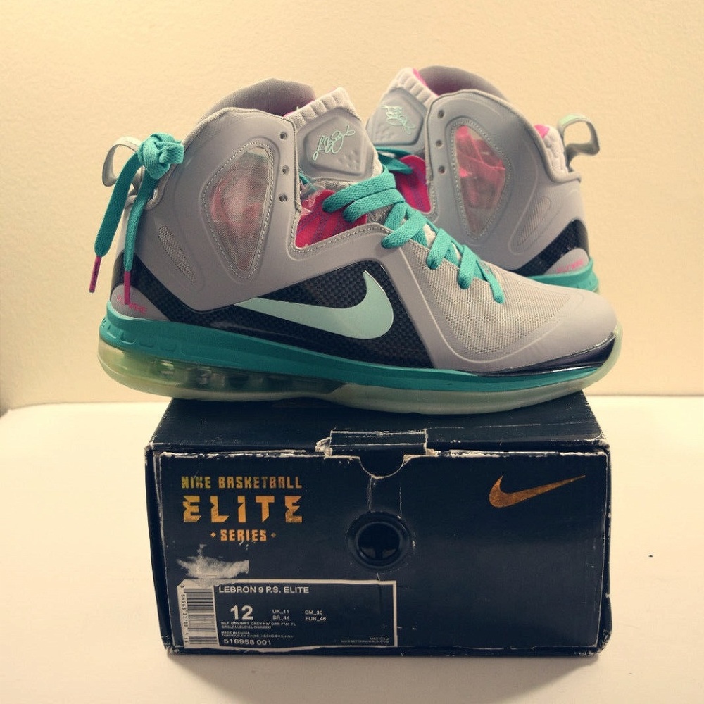 NIKE LEBRON 9 P.S. ELITE SZ 12 SOUTH BEACH